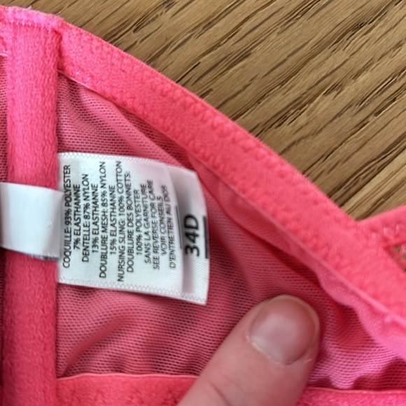 Jessica Simpson Nursing Bra Pink Lace Racer Back - Picture 6 of 6